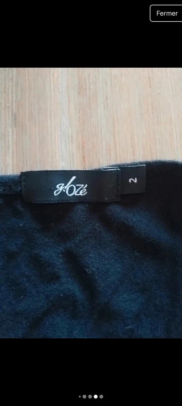 Lange zwarte jurk, 2 originele grijze zakken, G!ozé T40 – photo 5